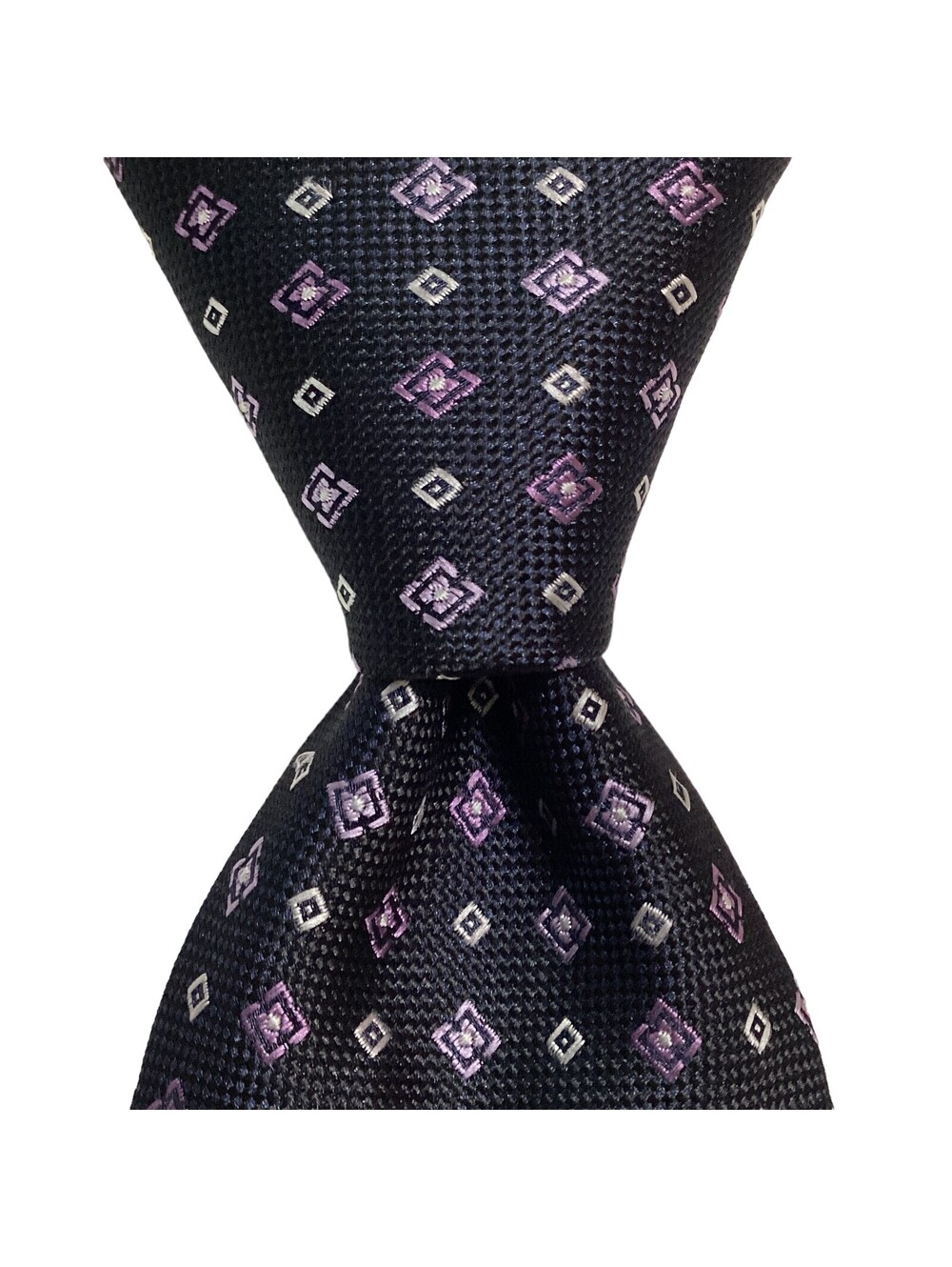 Bill Robinson Men's Polyester Skinny Necktie Designer Geometric Blue/Purple EUC